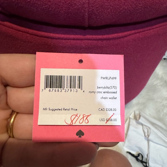 Kate Spade berryblitz romy croc embossed chain wallet - Picture 2 of 8